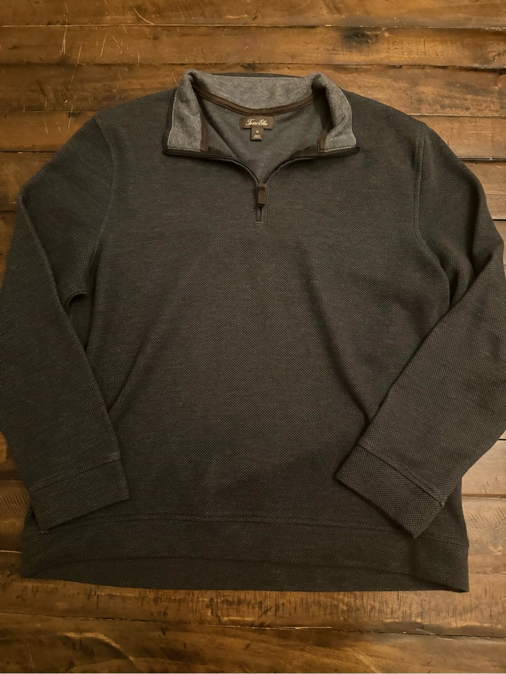 Tasso Elba Men's Quarter-Zip Pullover – Size XL – Charcoal Gray